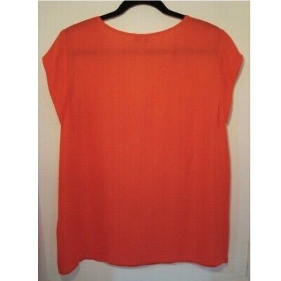 JOIE SILK SPLIT NECK SHORT SLEEVE POPOVER TOP EUC - Picture 3 of 3